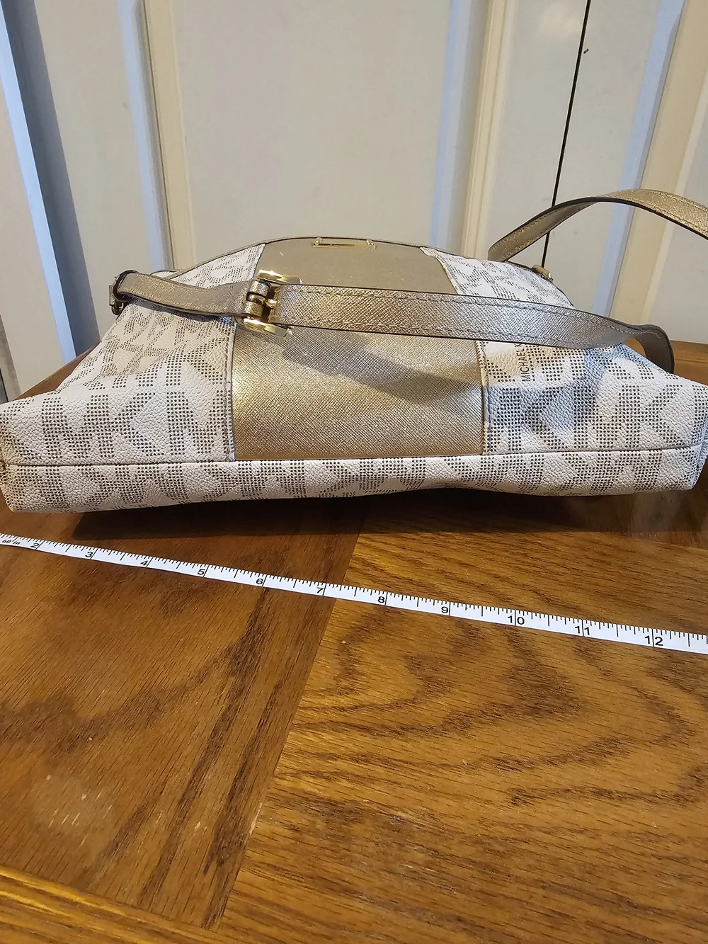 Michael Kors Metallic Ivory Crossbody Bag
